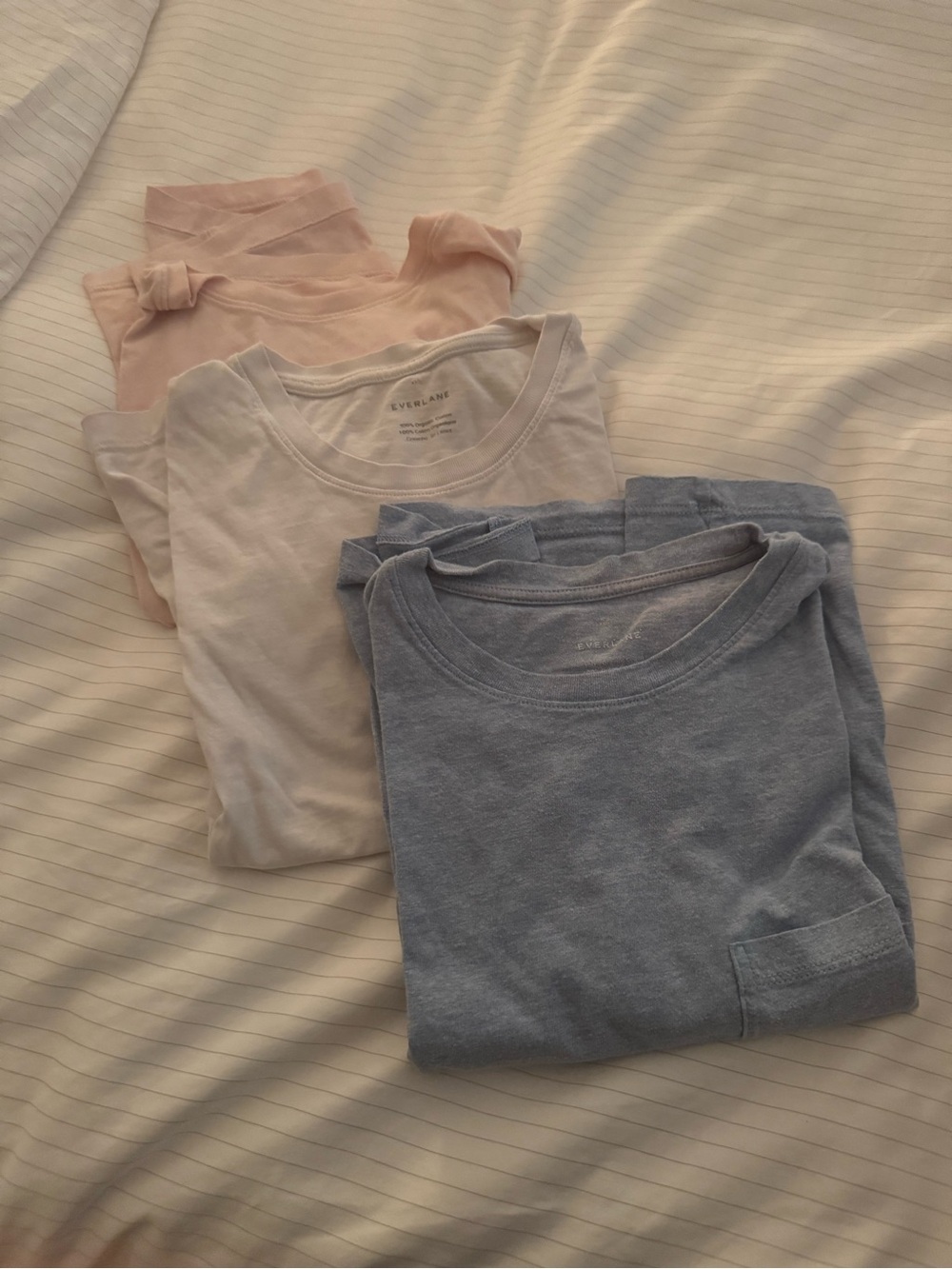 Everlane Kids Short Sleeve Tees - Blue, White, Pink